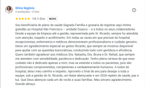 Hospital São Francisco recebe depoimento de agradecimento de beneficiaria